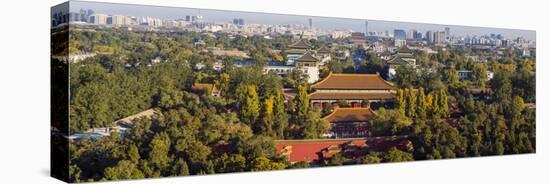 Aerial View of the Forbidden City and Cityscape, Beijing, China-Peter Adams-Stretched Canvas