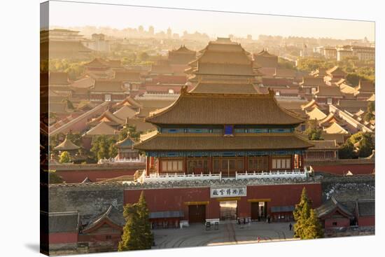 Aerial View of the Forbidden City, Beijing, China-Peter Adams-Stretched Canvas