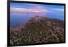 Aerial view of the fortified tower and island of Capo Passero at sunrise, Capo Passero island-Paolo Graziosi-Framed Photographic Print