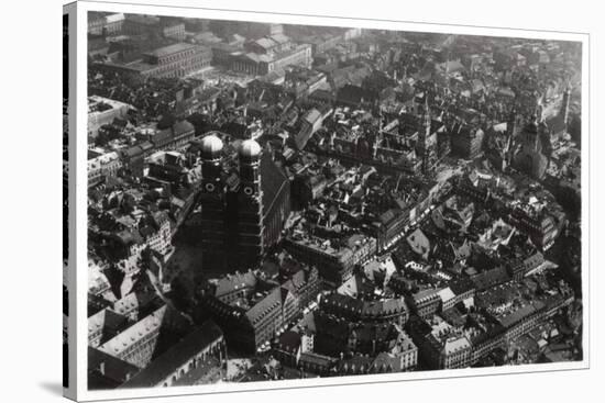 Aerial View of the Frauenkirche, Munich, Germany, from a Zeppelin, C1931-null-Stretched Canvas