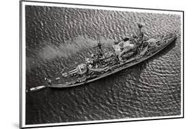 Aerial View of the German Battleship Sms 'Schlesien, from a Zeppelin, C1931-null-Mounted Giclee Print