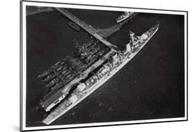 Aerial View of the German Light Cruiser 'Karlsruhe, from a Zeppelin, C1931-null-Mounted Giclee Print