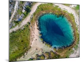 Aerial View of the Glavas Source of the Cetina River, Croatia. Source is over 110 M Deep.-paul prescott-Mounted Photographic Print