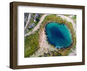 Aerial View of the Glavas Source of the Cetina River, Croatia. Source is over 110 M Deep.-paul prescott-Framed Photographic Print