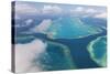 Aerial View of the Great Barrier Reef, Queensland, Australia-Peter Adams-Stretched Canvas