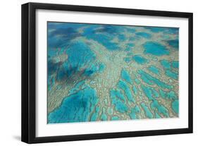 Aerial View of the Great Barrier Reef, Queensland, Australia-Peter Adams-Framed Photographic Print