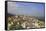 Aerial View of the Green Tiled Roofs of the Sacred City of Moulay Idriss-Simon Montgomery-Framed Stretched Canvas