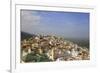 Aerial View of the Green Tiled Roofs of the Sacred City of Moulay Idriss-Simon Montgomery-Framed Photographic Print