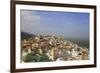 Aerial View of the Green Tiled Roofs of the Sacred City of Moulay Idriss-Simon Montgomery-Framed Photographic Print