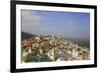 Aerial View of the Green Tiled Roofs of the Sacred City of Moulay Idriss-Simon Montgomery-Framed Photographic Print