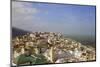 Aerial View of the Green Tiled Roofs of the Sacred City of Moulay Idriss-Simon Montgomery-Mounted Photographic Print