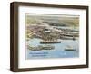 Aerial View of the Harbour, with a Cunarder Undergoing Painting or Something of the Sort-null-Framed Photographic Print