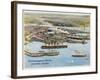 Aerial View of the Harbour, with a Cunarder Undergoing Painting or Something of the Sort-null-Framed Photographic Print