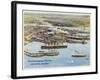 Aerial View of the Harbour, with a Cunarder Undergoing Painting or Something of the Sort-null-Framed Photographic Print