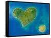 Aerial View of the Heart Shaped Galesnjak Island on the Adriatic Coast of Croatia.-paul prescott-Framed Stretched Canvas