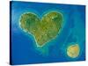Aerial View of the Heart Shaped Galesnjak Island on the Adriatic Coast of Croatia.-paul prescott-Stretched Canvas