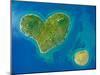 Aerial View of the Heart Shaped Galesnjak Island on the Adriatic Coast of Croatia.-paul prescott-Mounted Photographic Print