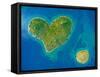 Aerial View of the Heart Shaped Galesnjak Island on the Adriatic Coast of Croatia.-paul prescott-Framed Stretched Canvas