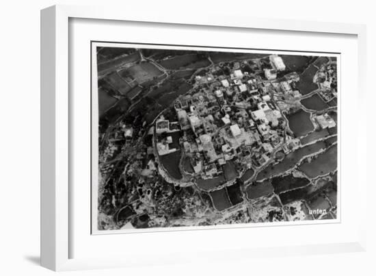 Aerial View of the Heights around Jerusalem, Palestine, from a Zeppelin, 1931-null-Framed Giclee Print