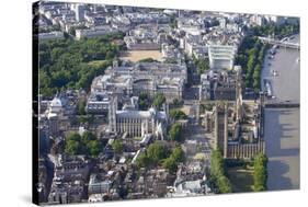 Aerial View of the Houses of Parliament and Westminster Abbey-Peter Barritt-Stretched Canvas