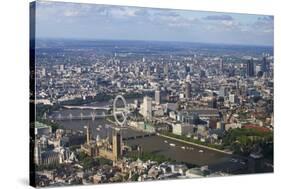 Aerial View of the Houses of Parliament-Peter Barritt-Stretched Canvas