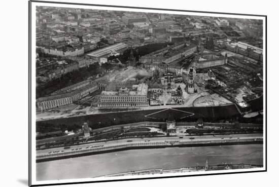 Aerial View of the Kremlin, Moscow, USSR, from a Zeppelin, 1930-null-Mounted Giclee Print