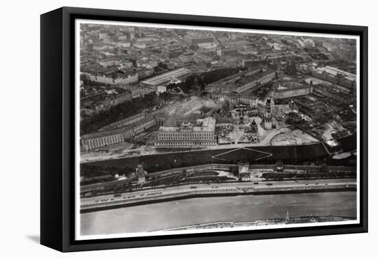 Aerial View of the Kremlin, Moscow, USSR, from a Zeppelin, 1930-null-Framed Stretched Canvas