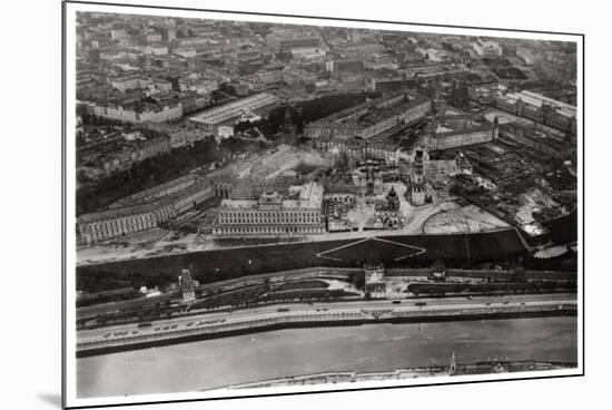 Aerial View of the Kremlin, Moscow, USSR, from a Zeppelin, 1930-null-Mounted Giclee Print