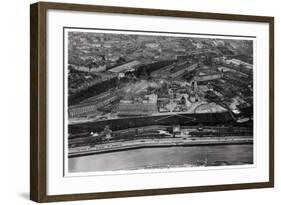 Aerial View of the Kremlin, Moscow, USSR, from a Zeppelin, 1930-null-Framed Giclee Print