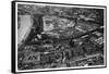 Aerial View of the Kremlin, Moscow, USSR, from a Zeppelin, 1930-null-Framed Stretched Canvas
