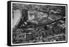 Aerial View of the Kremlin, Moscow, USSR, from a Zeppelin, 1930-null-Framed Stretched Canvas