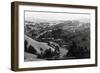 Aerial View of the Lake and Mt. Tamalpais - Alpine Lake, CA-Lantern Press-Framed Art Print