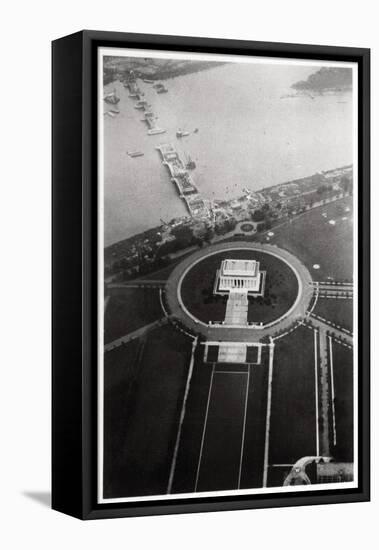 Aerial View of the Lincoln Memorial, Washington Dc, USA, from a Zeppelin, 1928-null-Framed Stretched Canvas
