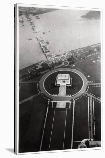 Aerial View of the Lincoln Memorial, Washington Dc, USA, from a Zeppelin, 1928-null-Stretched Canvas
