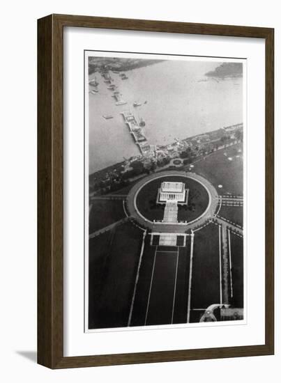 Aerial View of the Lincoln Memorial, Washington Dc, USA, from a Zeppelin, 1928-null-Framed Giclee Print