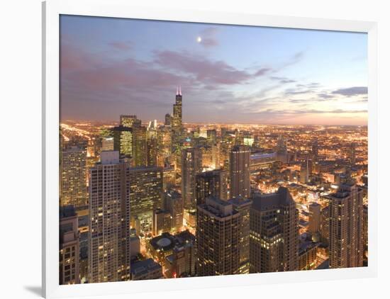 Aerial View of the Loop, Chicago, IL-Walter Bibikow-Framed Photographic Print