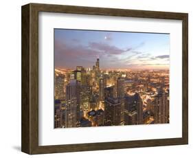 Aerial View of the Loop, Chicago, IL-Walter Bibikow-Framed Photographic Print