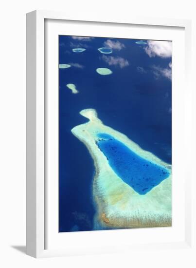 Aerial View of the Maldives, Indian Ocean, Asia-Sakis Papadopoulos-Framed Photographic Print