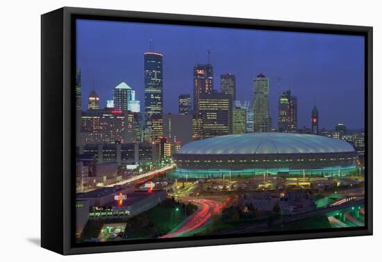 Aerial View of the Minneapolis Metrodome before World Series-Bill Pugliano-Framed Stretched Canvas