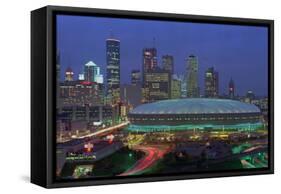 Aerial View of the Minneapolis Metrodome before World Series-Bill Pugliano-Framed Stretched Canvas