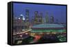 Aerial View of the Minneapolis Metrodome before World Series-Bill Pugliano-Framed Stretched Canvas