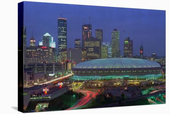 Aerial View of the Minneapolis Metrodome before World Series-Bill Pugliano-Stretched Canvas