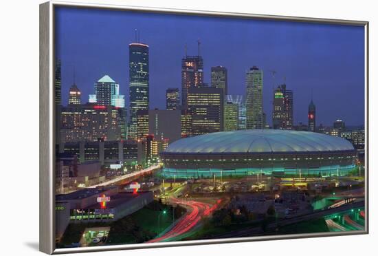 Aerial View of the Minneapolis Metrodome before World Series-Bill Pugliano-Framed Photographic Print