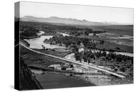 Aerial View of the Missouri River - Bozeman, MT-Lantern Press-Stretched Canvas