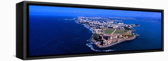 Aerial View of the Morro Castle, San Juan, Puerto Rico-null-Framed Stretched Canvas