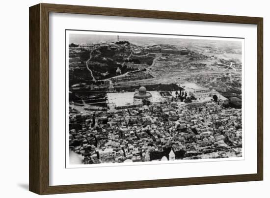 Aerial View of the Mosque of Omar, Jerusalem, Palestine, from a Zeppelin, 1931-null-Framed Giclee Print