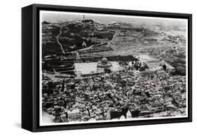 Aerial View of the Mosque of Omar, Jerusalem, Palestine, from a Zeppelin, 1931-null-Framed Stretched Canvas