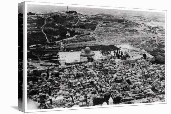 Aerial View of the Mosque of Omar, Jerusalem, Palestine, from a Zeppelin, 1931-null-Stretched Canvas