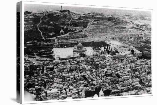 Aerial View of the Mosque of Omar, Jerusalem, Palestine, from a Zeppelin, 1931-null-Stretched Canvas