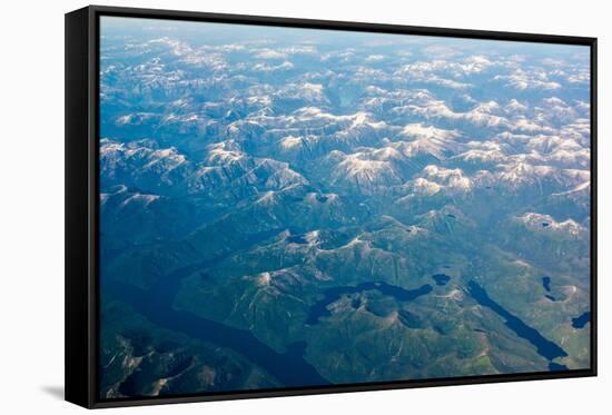 Aerial view of the mountains of Southeast Alaska, USA-Mark A Johnson-Framed Stretched Canvas